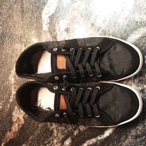 Coach Men's Black Loafers with Tan Accents